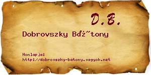 Dobrovszky Bátony névjegykártya